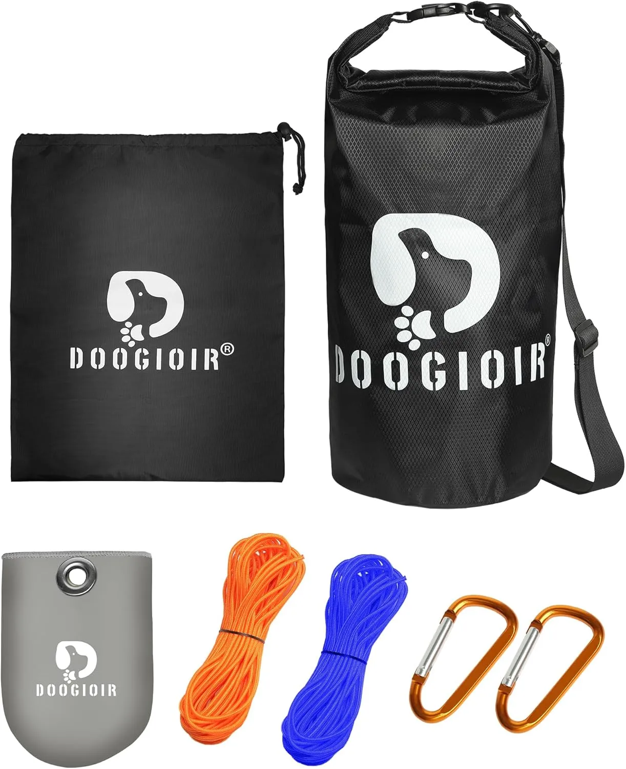 Bear Hanging System, Ultralight Bear Food Bag Hanging Kit for Backpacking and Camping, Includes Waterproof Nylon Bag, Paracord Ropes, Carabiner and Instructions