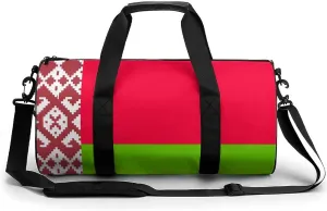 Belarus Flag Sports Duffel Bag for Boys Girls with Dry Wet Separation Overnight Gym Bag
