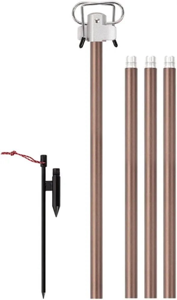 BESPORTBLE 1 Set Outdoor Folding Light Stand Lamp Holder Portable Light Bracket Outdoor Light Rack Camping Supply Lamp Bracket Double Hooks Light Stand Lightweight Light Rack Lantern Rack