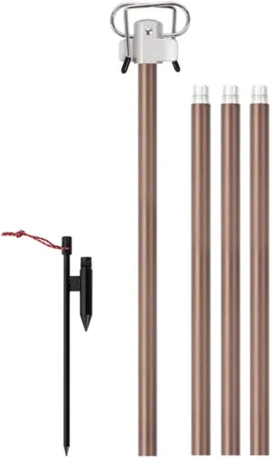 BESPORTBLE 1 Set Outdoor Folding Light Stand Lamp Holder Portable Light Bracket Outdoor Light Rack Camping Supply Lamp Bracket Double Hooks Light Stand Lightweight Light Rack Lantern Rack