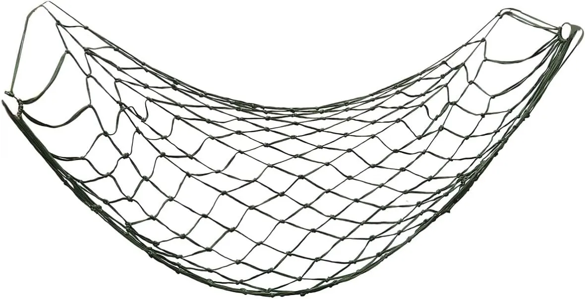 BESPORTBLE 1pc Nylon Mesh Hammock Outdoor Rope Sleeping Net for Camping Hiking Backyard Use Thickened Coarse Tuck Green