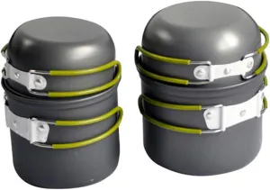 BESPORTBLE Camping Pots 4-Piece Portable Camping Cookware Set Outdoor Cooking Utensils Lightweight and Folding for Easy Travel and
