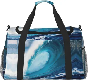 Big Ocean Wave HD print Weekender Overnight Carry On Bag Gym Luggage Bag Duffel Bag for Travel Women