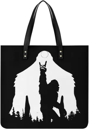 Bigfoot Rock and Roll Novelty Tote Bags for Women Funny Handbags Top Handle Purses Crossbody Shoulder Bag Fashion