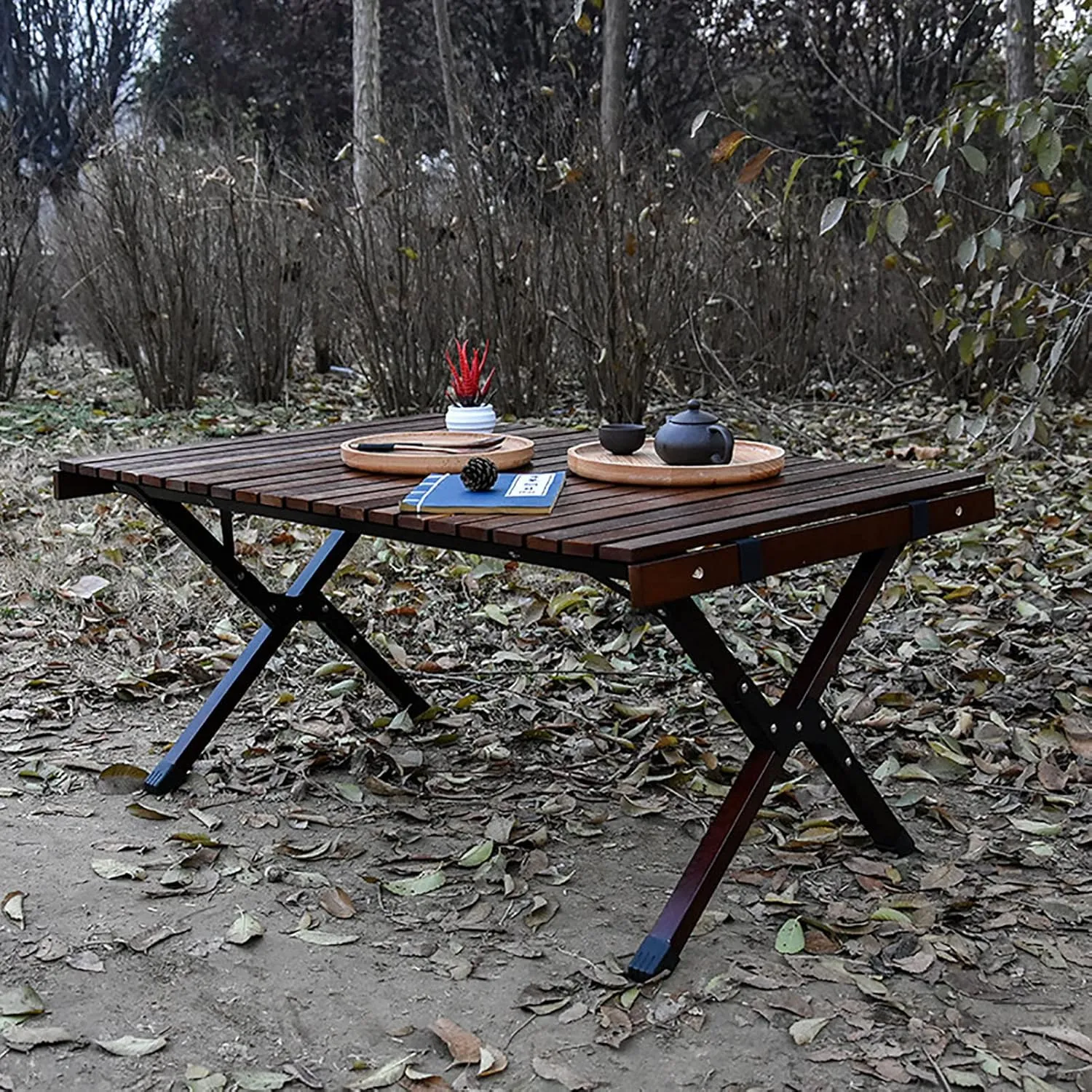 BK&MF Outdoor Folding Camping Table,Aluminum Travel Table Portable Ultralight Picnic Camping Table with Carry Bag for BBQ, Party, Camping,A,120x60x41cm(47x24x16inch)