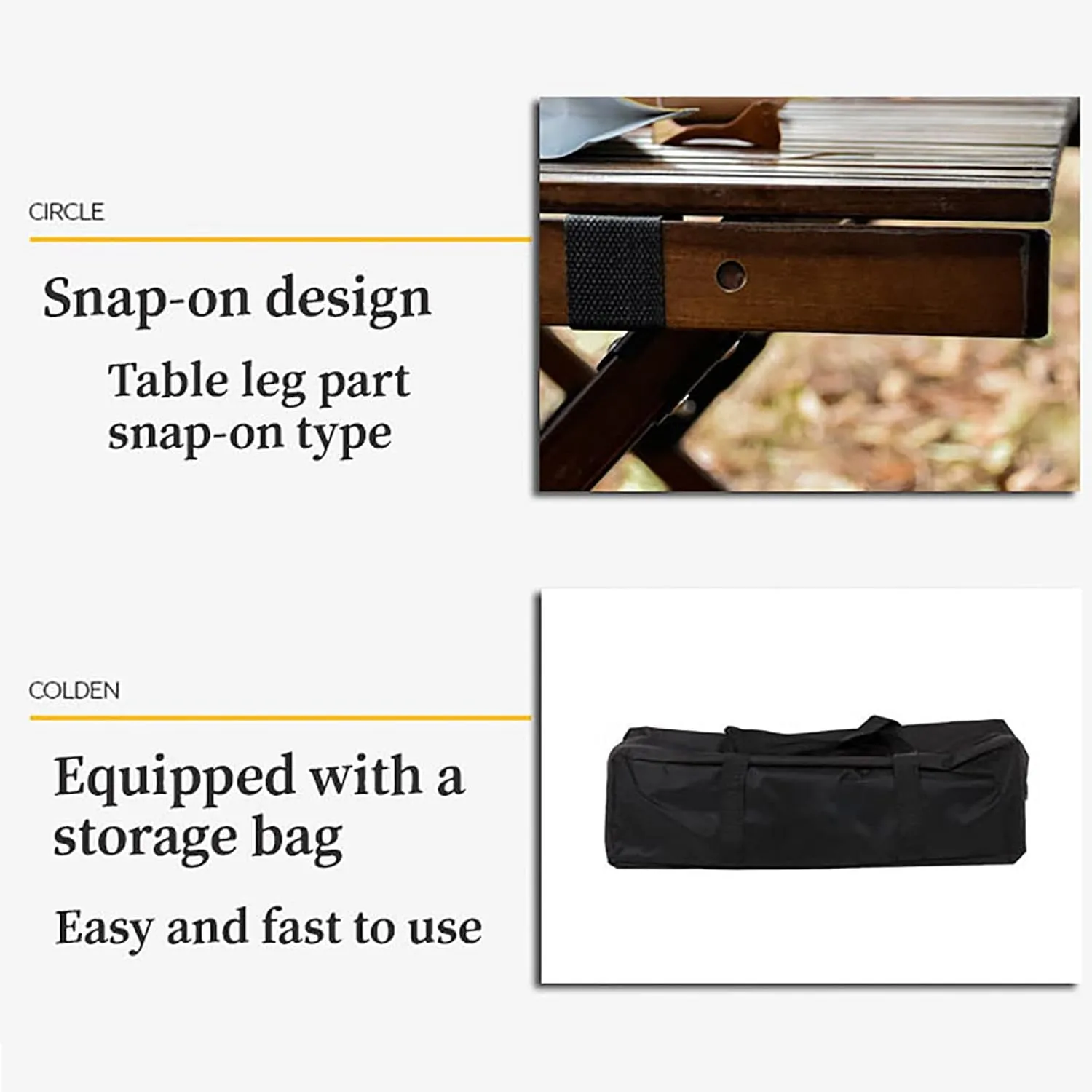 BK&MF Outdoor Folding Camping Table,Aluminum Travel Table Portable Ultralight Picnic Camping Table with Carry Bag for BBQ, Party, Camping,A,120x60x41cm(47x24x16inch)