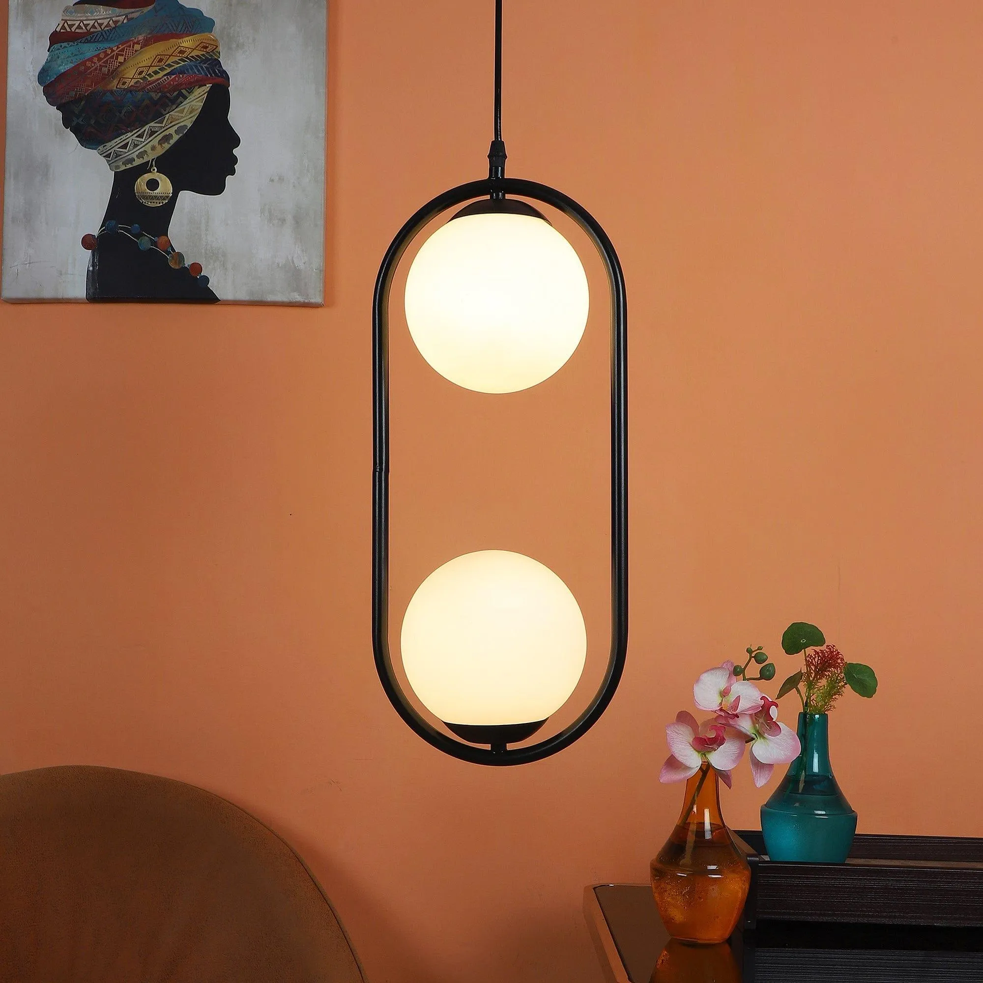Black And White Modern Metal Hanging Light