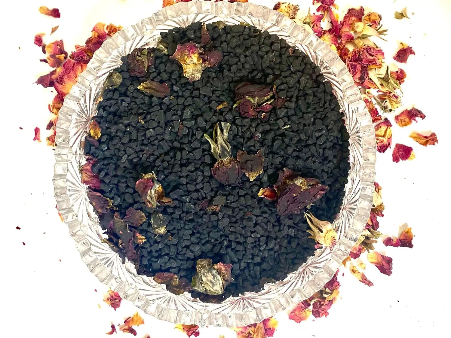 Black Lava & Roses Bath Salt - Hiwa Kai Hawaiian Sea Salt w/Activated Charcoal, Sweet Orange Essential Oil, Rose Petals