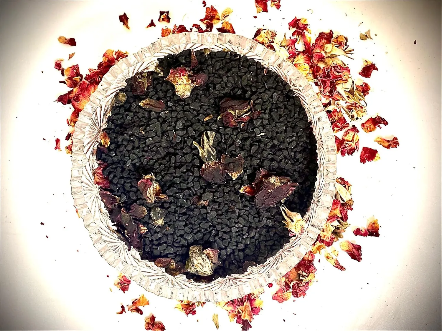 Black Lava & Roses Bath Salt - Hiwa Kai Hawaiian Sea Salt w/Activated Charcoal, Sweet Orange Essential Oil, Rose Petals