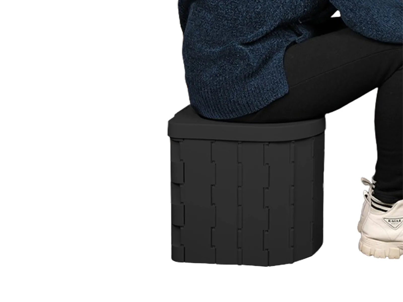 Black Portable Adults Folding Safe for Lid Toilet with Responsive Camping