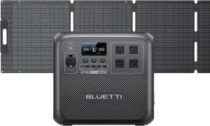 BLUETTI Solar Generator AC180 with 200W Solar Panel (Ships Separately), 1,152Wh Portable Power Station w/ 4 1,800W (2,700W Surge) AC Outlets, LFP Power for Camping, Off-Grid