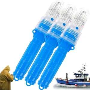 Boat Flares, Electronic Boat Distress Flare, Boats Flare Coast Guard Approved Marine, Emergency Safety Kit for Boating, Waterproof Emergency Signals for Fishing Nets, Buoys & Boats (3pcs,Blue)