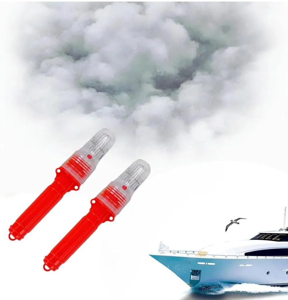 Boat Flares, Electronic Boat Distress Flare, Boats Flare Coast Guard Approved Marine, Emergency Safety Kit for Boating, Waterproof Emergency Signals for Fishing Nets, Buoys & Boats (3pcs,Blue)