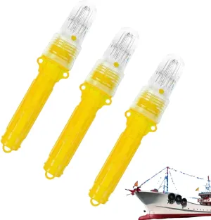Boat Flares，2025 New Boat Flares Coast Guard Approved Marine, Emergency Signals for Fishing Nets, Buoys, Boats ，Waterproof Emergency Signals Safety Kit (Yellow, 3pcs)