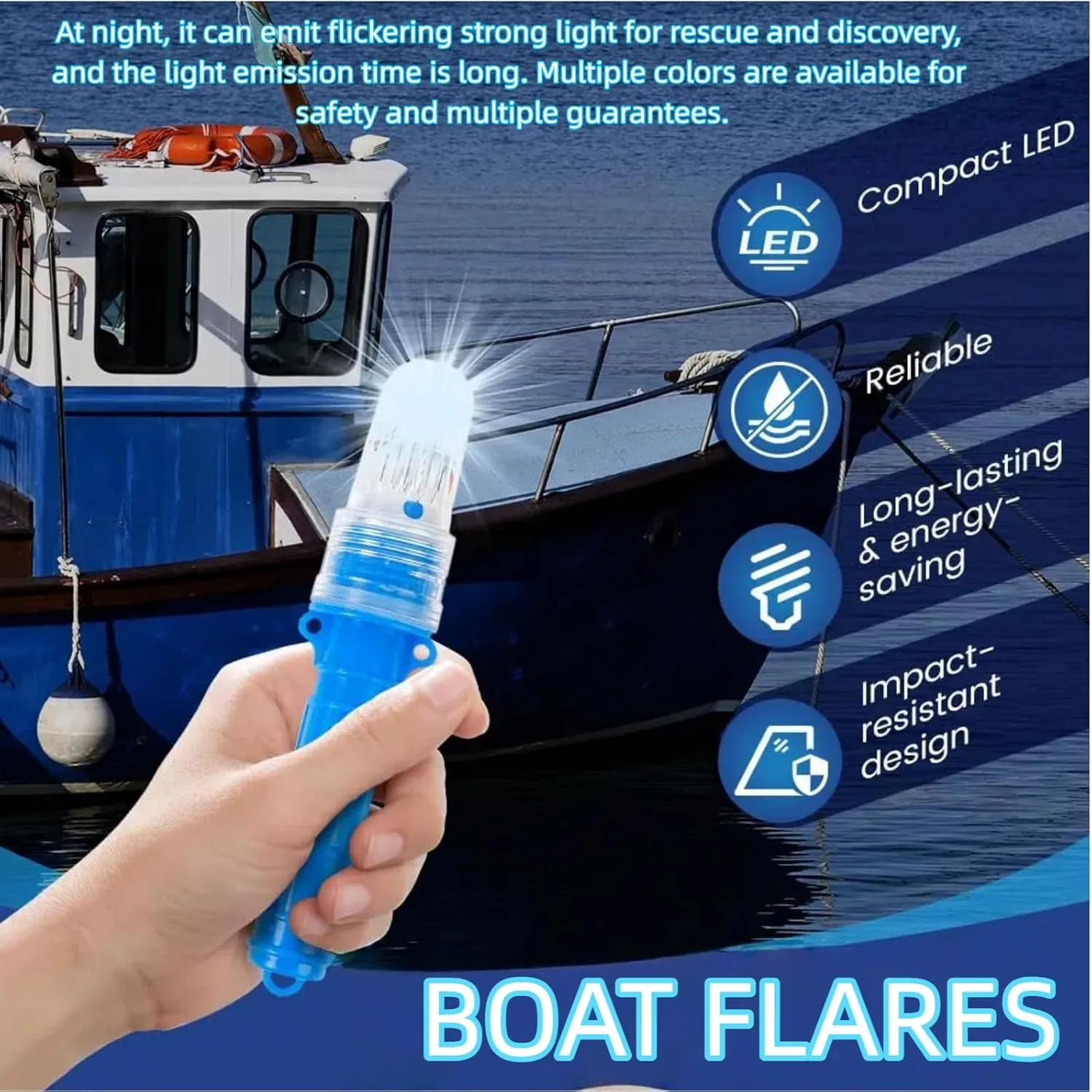 Boat Flares，2025 New Boat Flares Coast Guard Approved Marine, Emergency Signals for Fishing Nets, Buoys, Boats ，Waterproof Emergency Signals Safety Kit (Yellow, 3pcs)
