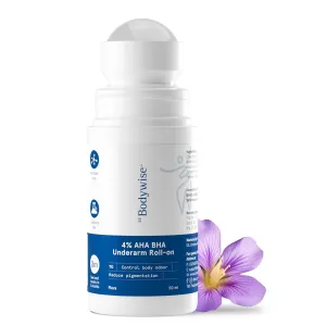 Body'wise 4% AHA BHA Underarm Roll on | With 2% Lactic Acid, 1% Mandelic Acid, 1% Salicylic Acid | 50ml