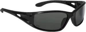 Bollé Safety 253-LW-40053 Lowrider Safety Eyewear with Shiny Black Polycarbonate Frame and Polarized Gray Lens