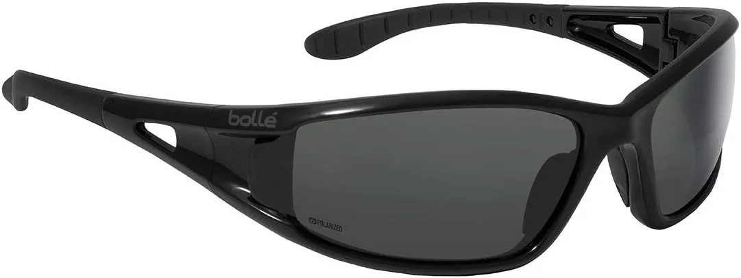 Bollé Safety 253-LW-40053 Lowrider Safety Eyewear with Shiny Black Polycarbonate Frame and Polarized Gray Lens