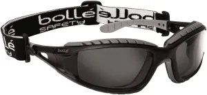 Bollé Safety 253-TR-40086 Tracker Safety Eyewear with Black/Gray Polycarbonate   TPE Full Frame and Smoke Lens Black/Gray/Smoke