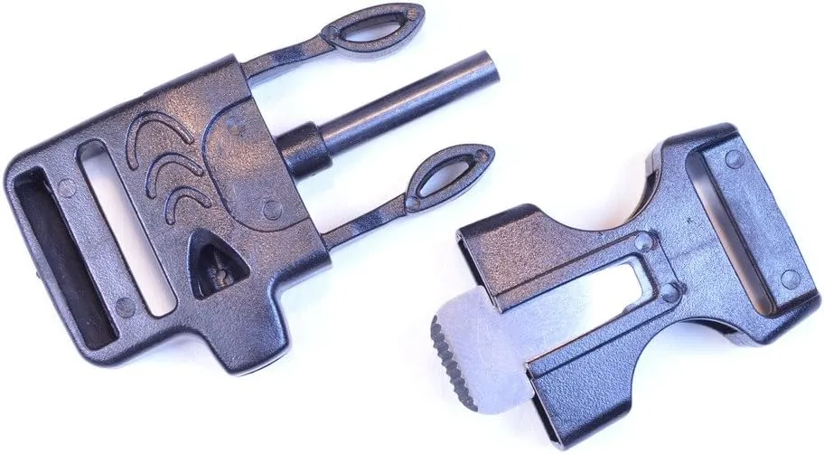 BORED? PARACORD! Flint Fire Starter Buckle - 20 Pack