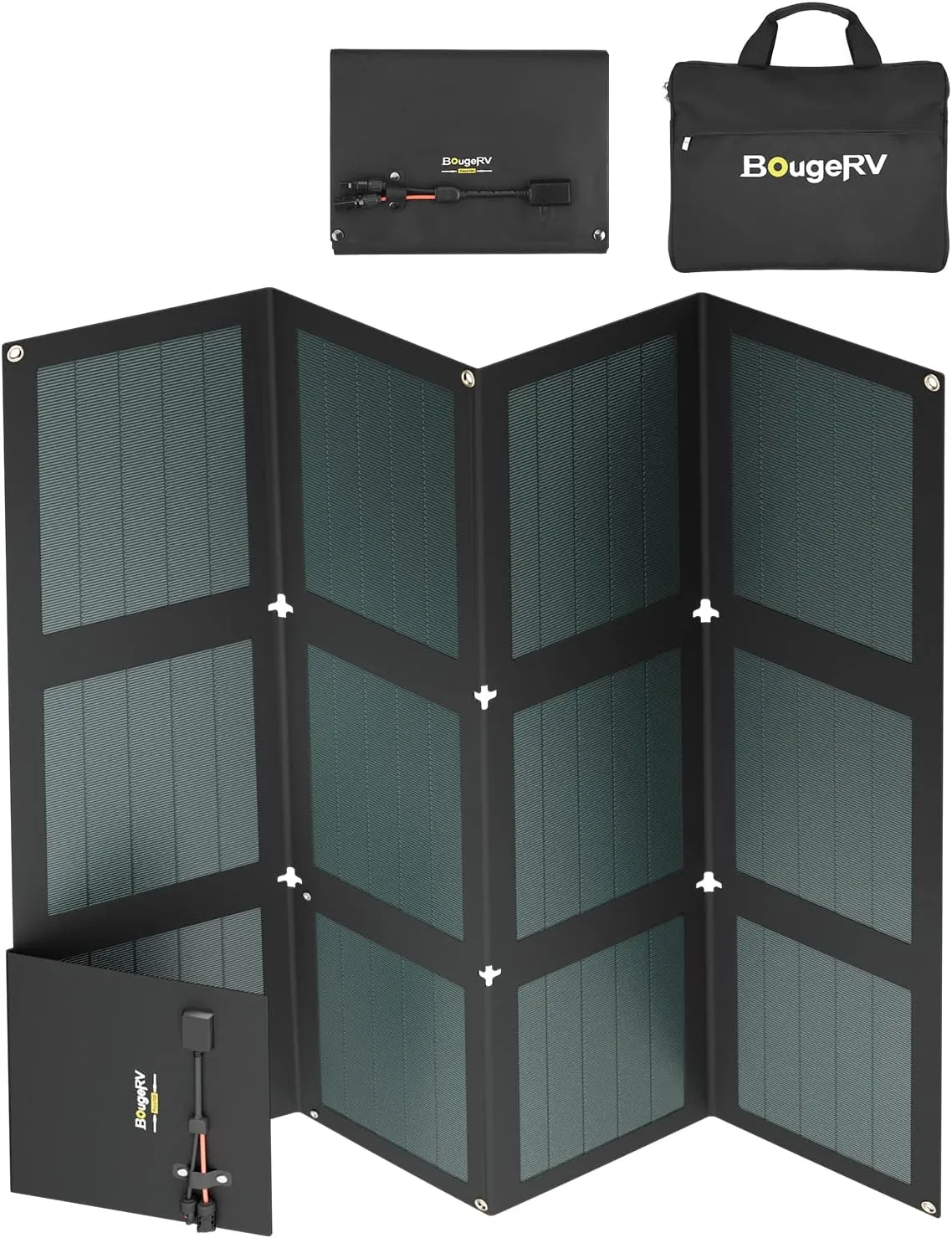 BougeRV Paso 100W CIGS Portable Solar Panel - Foldable Solar Panel Power Charger with Carry Bag for Explorer Power Station,IP65 Water & Dustproof Design for Outdoor Camping Travel, or Backyard Use