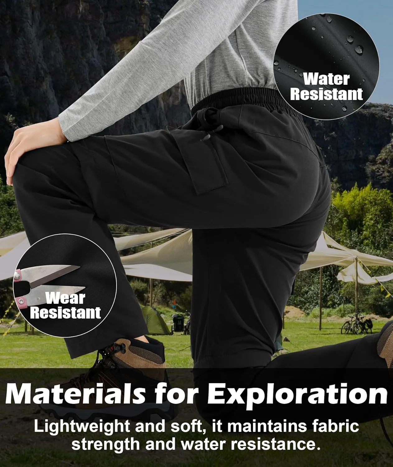 Boys Hiking Cargo Pants Kids Convertible Lightweight Quick Dry Girls Outdoor Waterproof Zip Off School Trousers