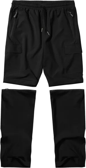 Boys Hiking Cargo Pants Kids Convertible Lightweight Quick Dry Girls Outdoor Waterproof Zip Off School Trousers