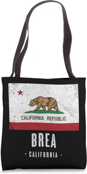 BREA - California | Cali City Souvenir - CA Flag Top Tote Bag