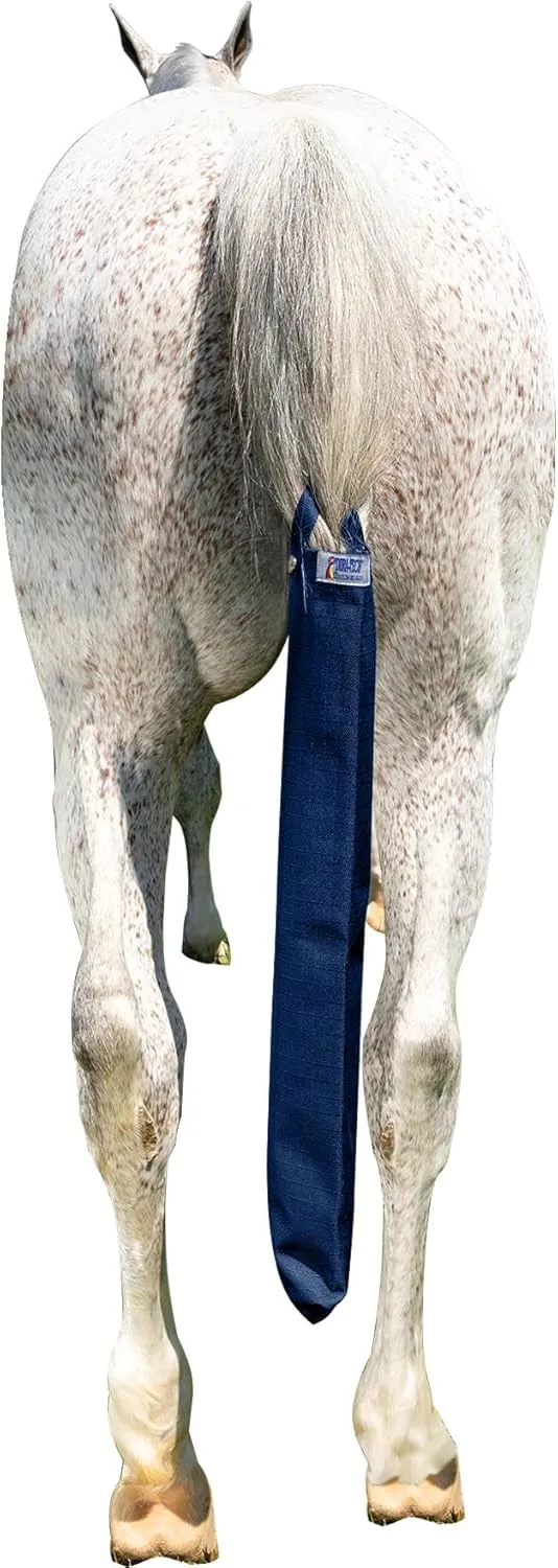 Breathable and Waterproof Tail Bag | Horse Tail Protection | 1200D Waterproof Polyester | 27" Length | Great for All Weather Conditions | Maintains Tail Health | Color Navy