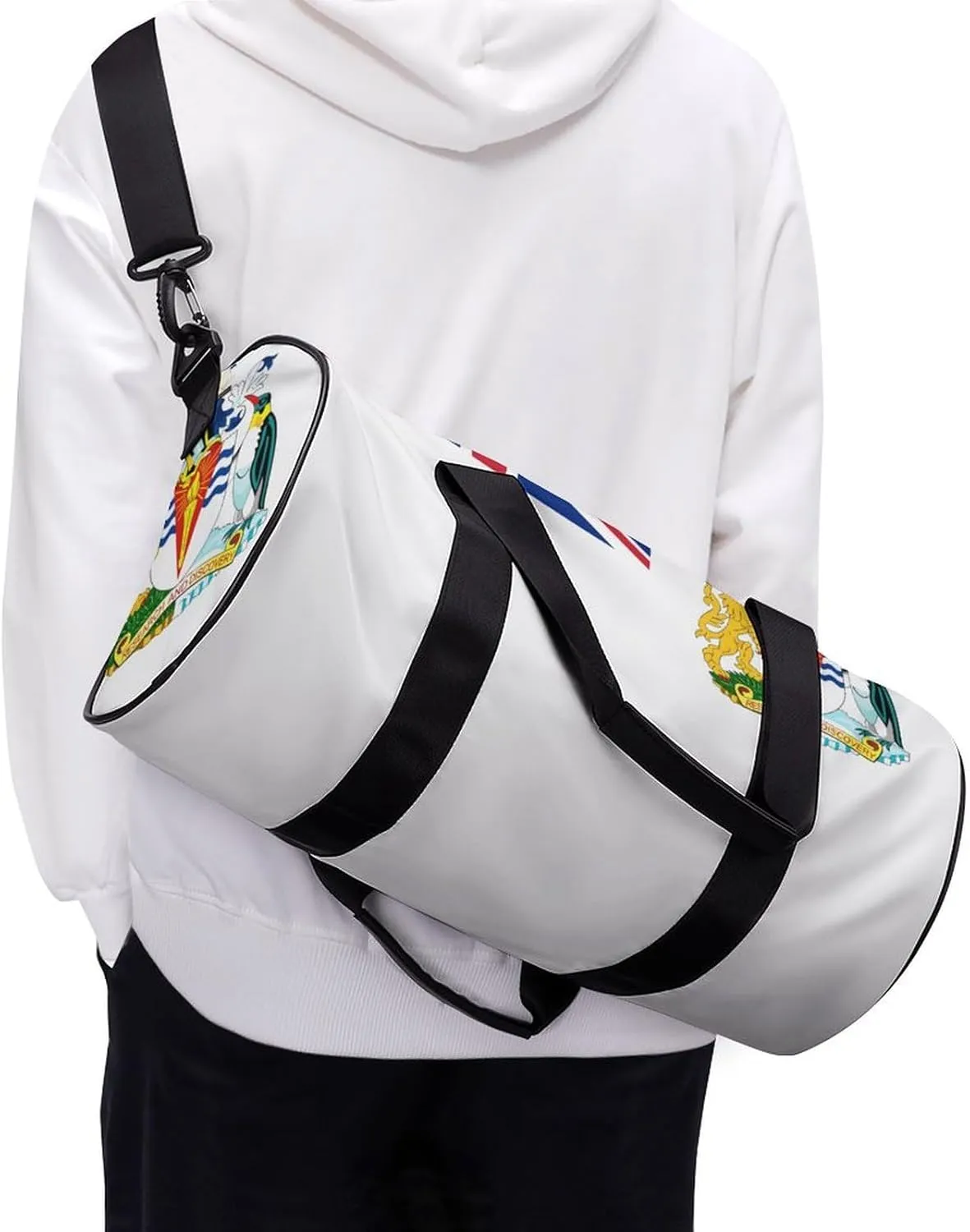 British Antarctic Territory Flag Sports Duffle Bag with Dry Wet Separation Overnight Gym Bag for Men Women Travel