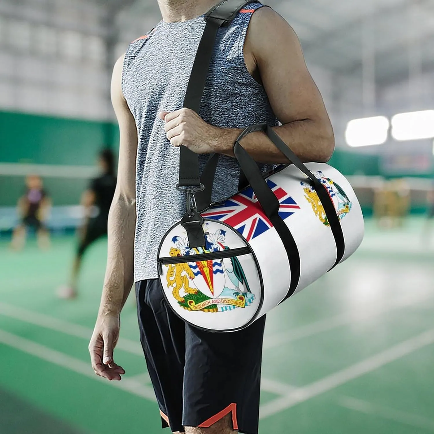British Antarctic Territory Flag Sports Duffle Bag with Dry Wet Separation Overnight Gym Bag for Men Women Travel