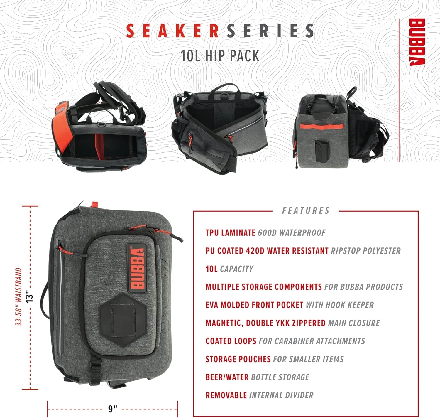 BUBBA Seaker Series Premium Dry Travel Bag with Extreme Weather-Resistant Materials and 10L of Capacity Perfect for Any Angler