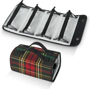 Buffalo Classic Check Plaid - Red Travel Toiletry Bag for Women, 4 in 1 Roll Up Makeup Cosmetic Bag With 4 Removable PVC Zipper Pouch