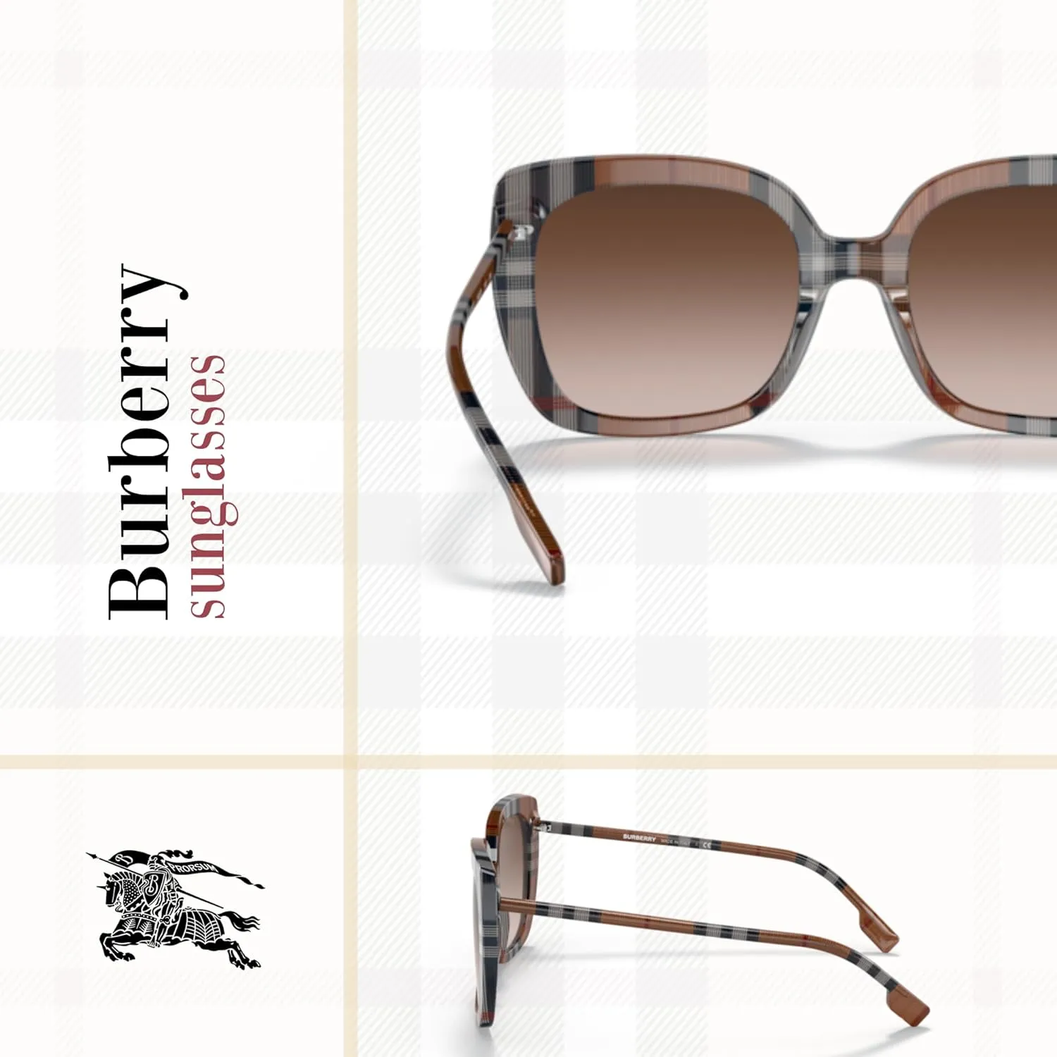 BURBERRY BE4323 Square Sunglasses for Women   BUNDLE with Designer iWear Eyewear Kit