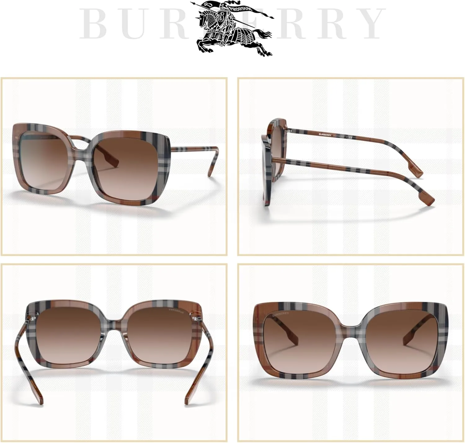 BURBERRY BE4323 Square Sunglasses for Women   BUNDLE with Designer iWear Eyewear Kit