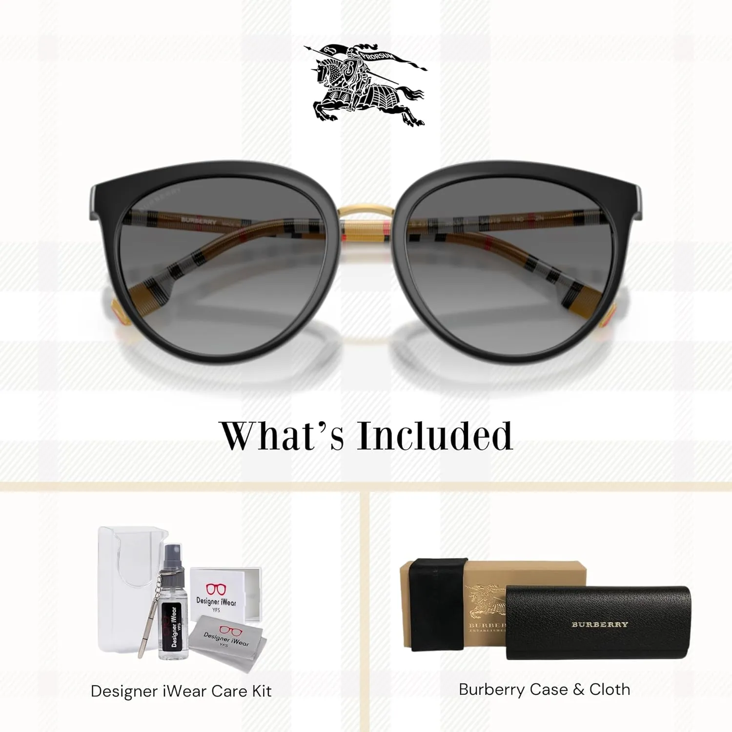 BURBERRY Willow BE4316 Gradient Round Sunglasses for Women   BUNDLE With Designer iWear Eyewear Kit