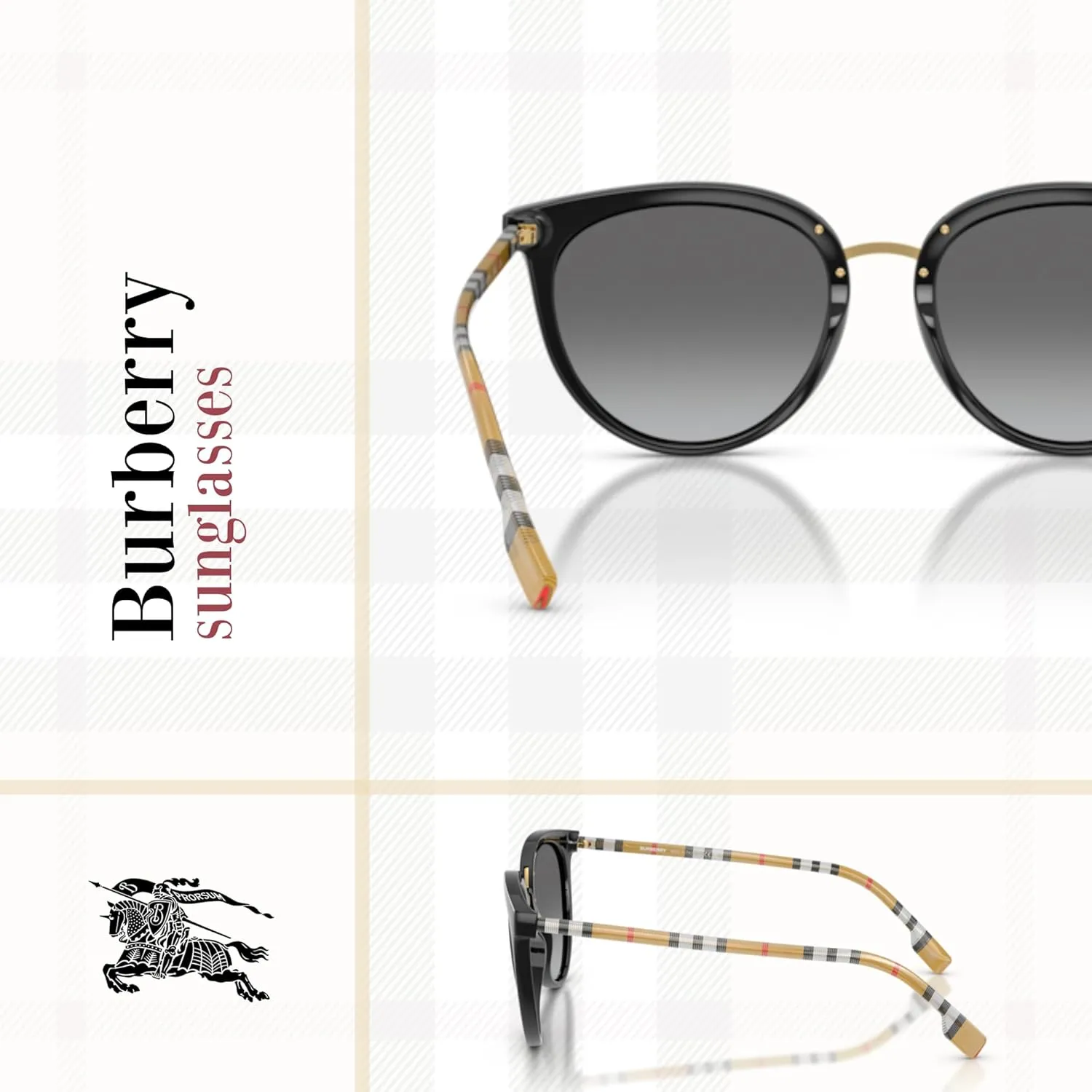 BURBERRY Willow BE4316 Gradient Round Sunglasses for Women   BUNDLE With Designer iWear Eyewear Kit