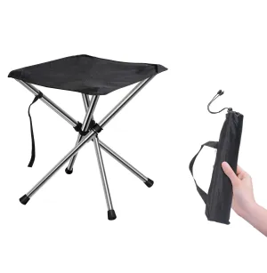 Cambyso Camping Stools Foldable Chair Super Lightweight Portable Chair Backpack Chair Folded Size 1.2 * 1.2 * 19 Inches for Trekking Fishing Sporting Tanning
