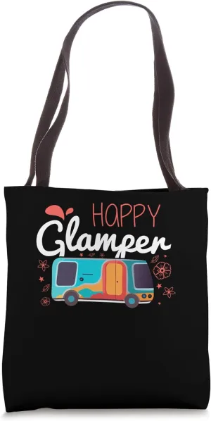 Camper Happy Glamper Camping Trip Adventure Motorhome Tote Bag
