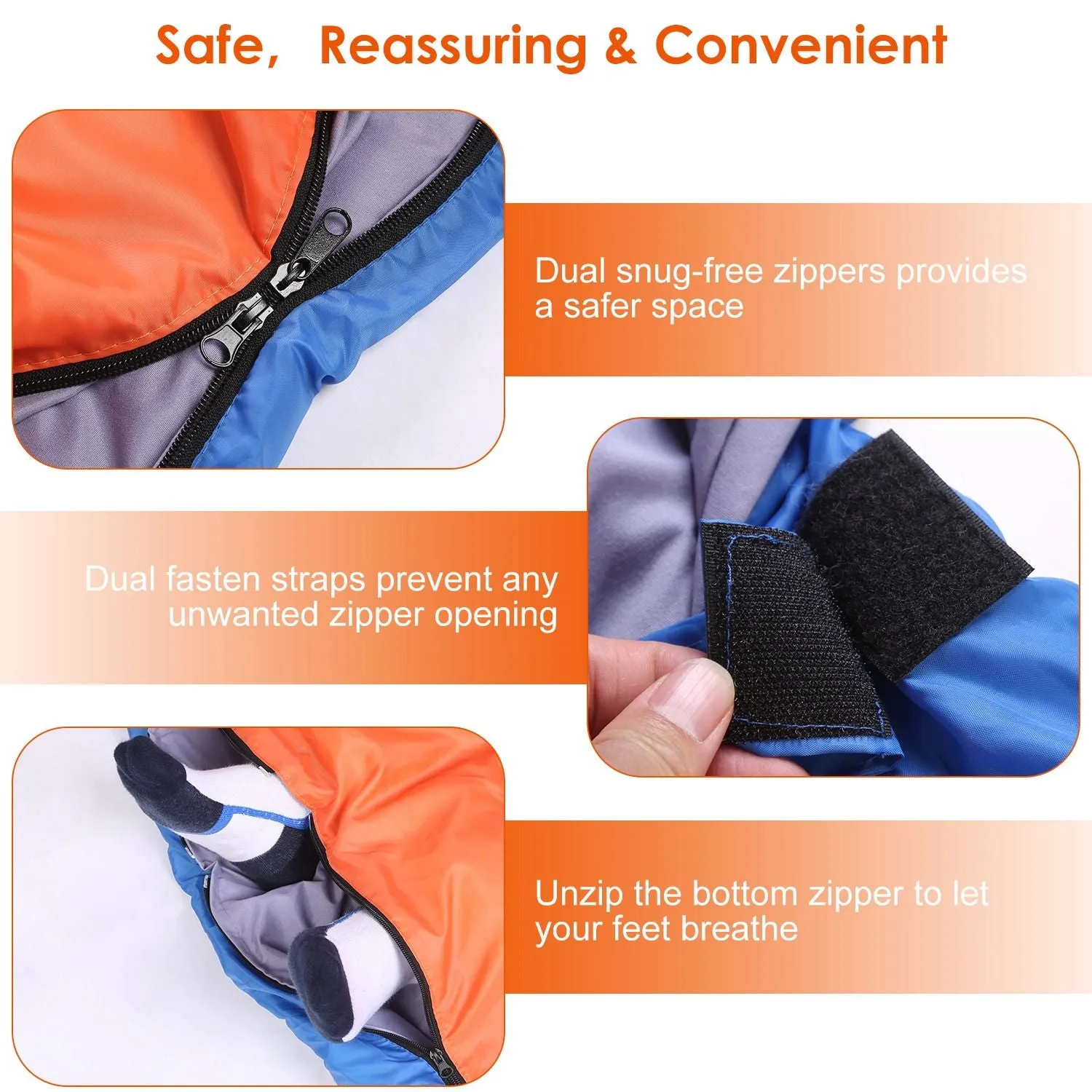 CampHaven™ Multi-Person Sleeping Bag – 2 or 3 Person Convertible Bedroll with Carry Bag