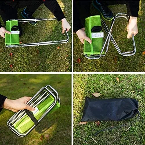 Camping Chair,Folding Fishing Chair Light Portable Picnic Stool Camping Hiking Beach Picnic Chair(Color:Green)