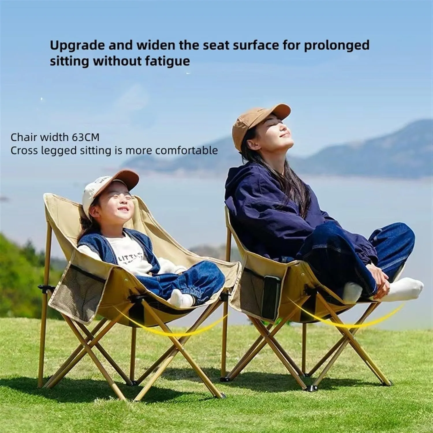 Camping Chairs-Folding Chairs for Outside, Directors Chairs Foldable,Foldable and Reclining Beach Chair,Lawn Chairs for Adults Heavy Duty,Lightweightutdoor Camp Chair for Adults(White)