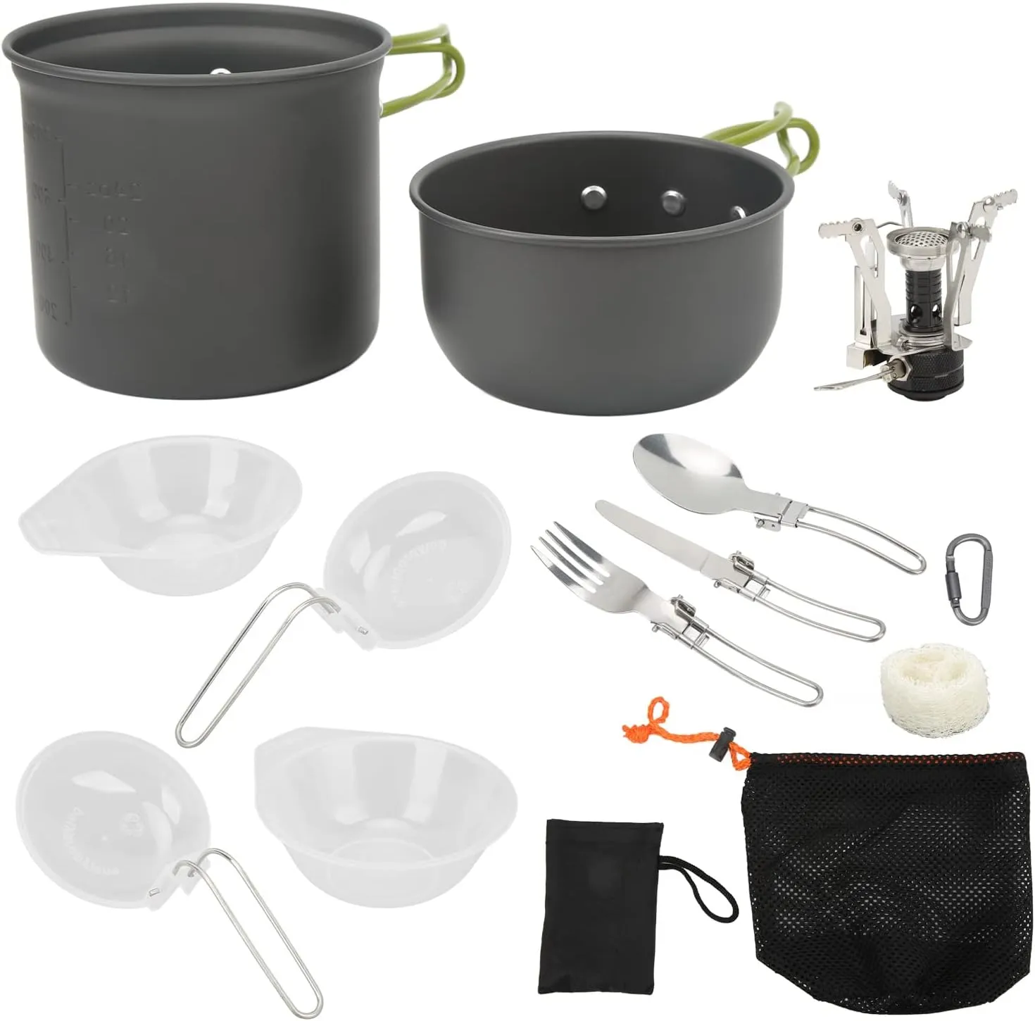 Camping Cookware Kit Portable Camp Kitchen Cooking Utensil Set Outdoor Grilling Sorter Travel Set