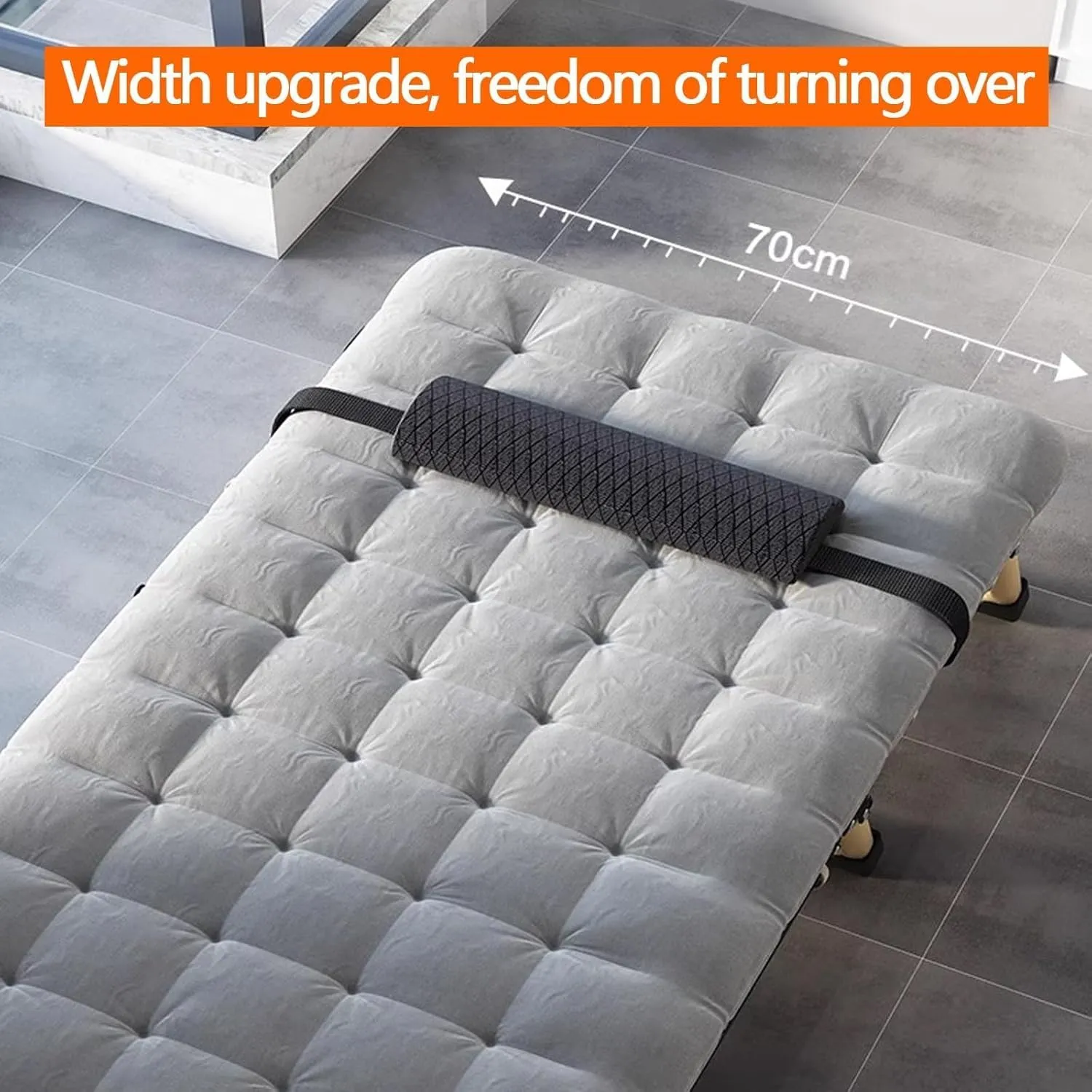 Camping Cot 4 Adjustment Levels Folding Camping Bed Removable Mattress Lounge Chair with Headrests Load 441 Lbs Folding Cot