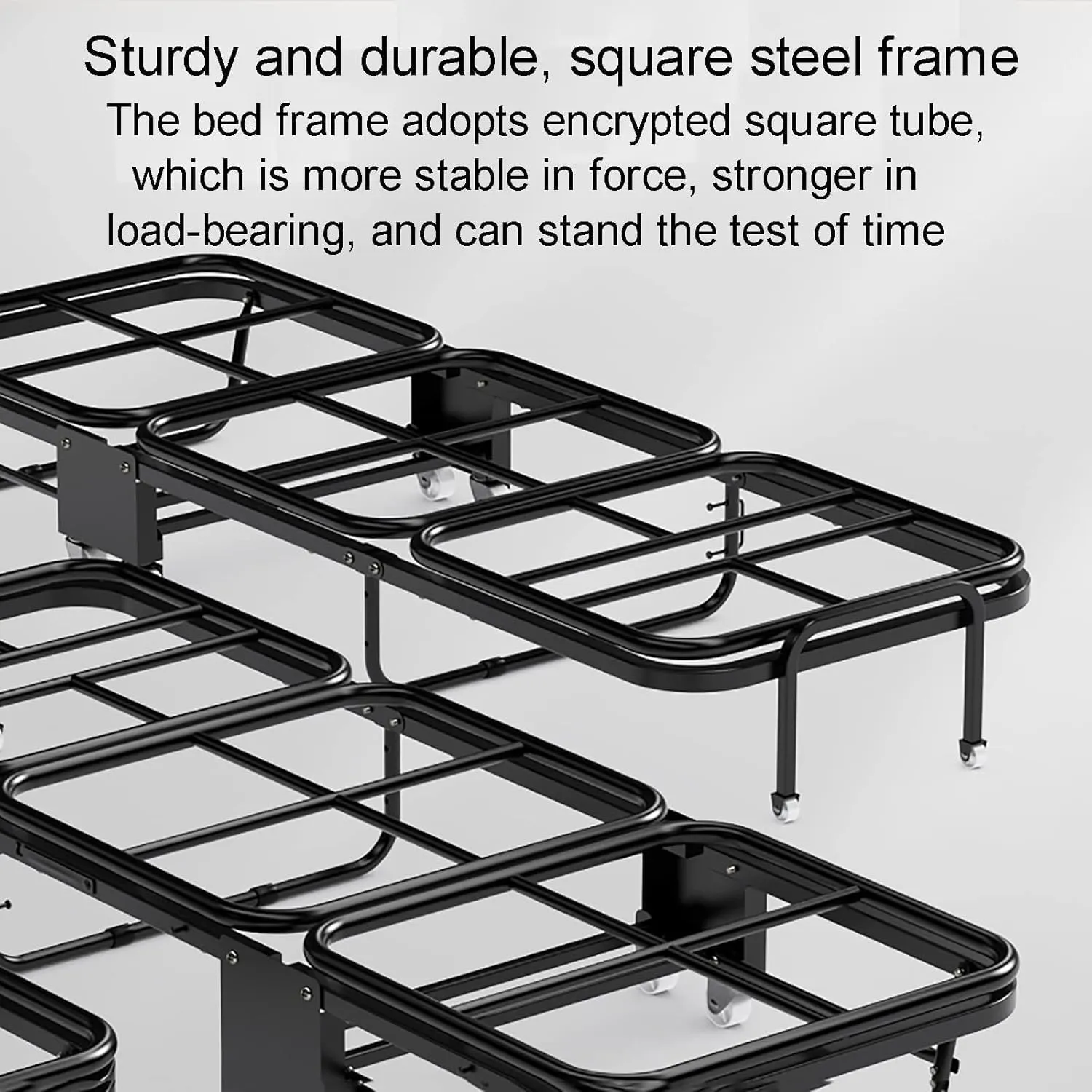 Camping Cot 6-Speed Adjustment Sleeping Cots for Adults with Mattress Folding Camping Bed with Wheel Load 250 Kg Folding Bed