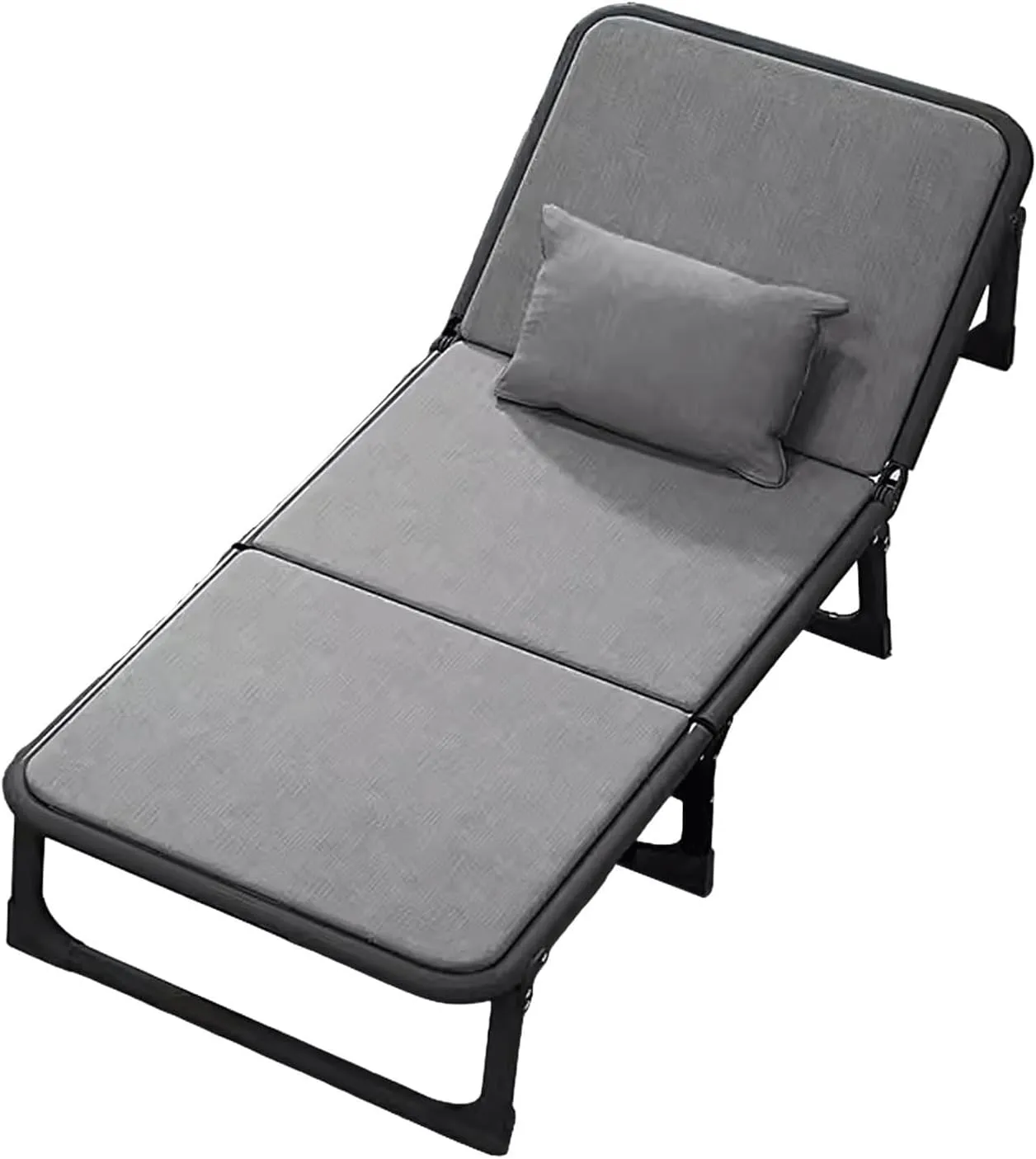 Camping Cot for Adults Thickened Steel Frame Folding Bed 6 Positions Adjustable Reclining Folding Camping Bed Save Space