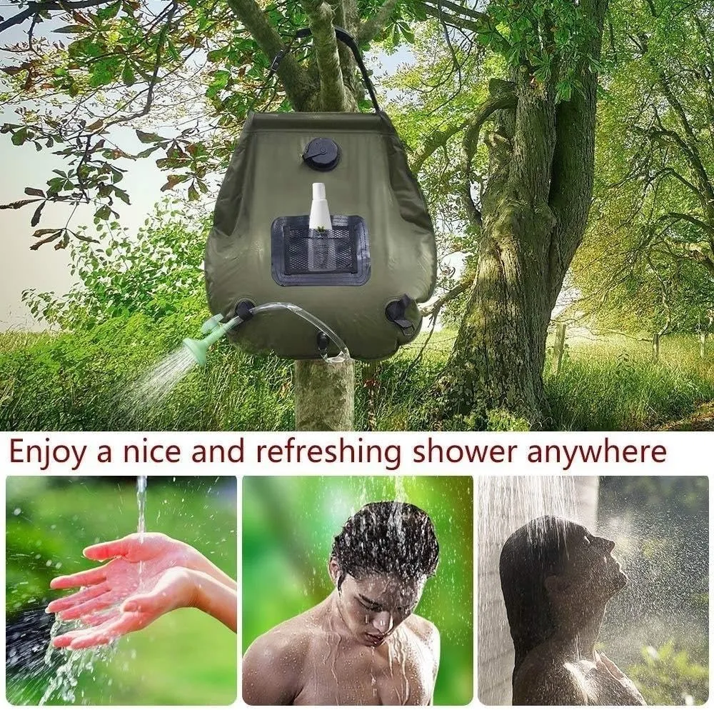 Camping Essentials Camping Shower | 5 Gallon/20 Liter, Portable Camping Shower, Outdoor Folding Shower Water Bag