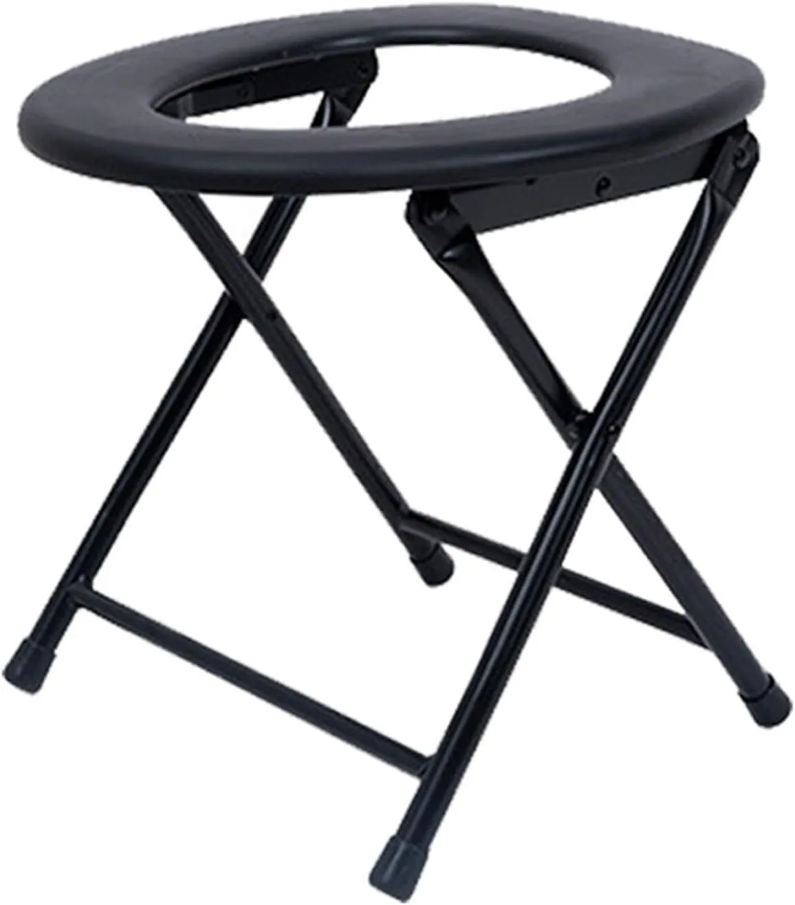 Camping Foldable Toilet Seat Commode Stool Stable Bottom Multi Uses Portable Squat Shower Chair Stool Elderly Squat Seat for Bathroom Adults Portable Pierced Chair