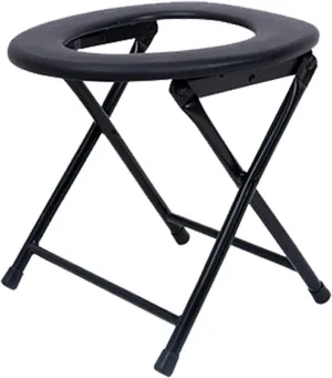 Camping Foldable Toilet Seat Commode Stool Stable Bottom Multi Uses Portable Squat Shower Chair Stool Elderly Squat Seat for Bathroom Adults Portable Pierced Chair