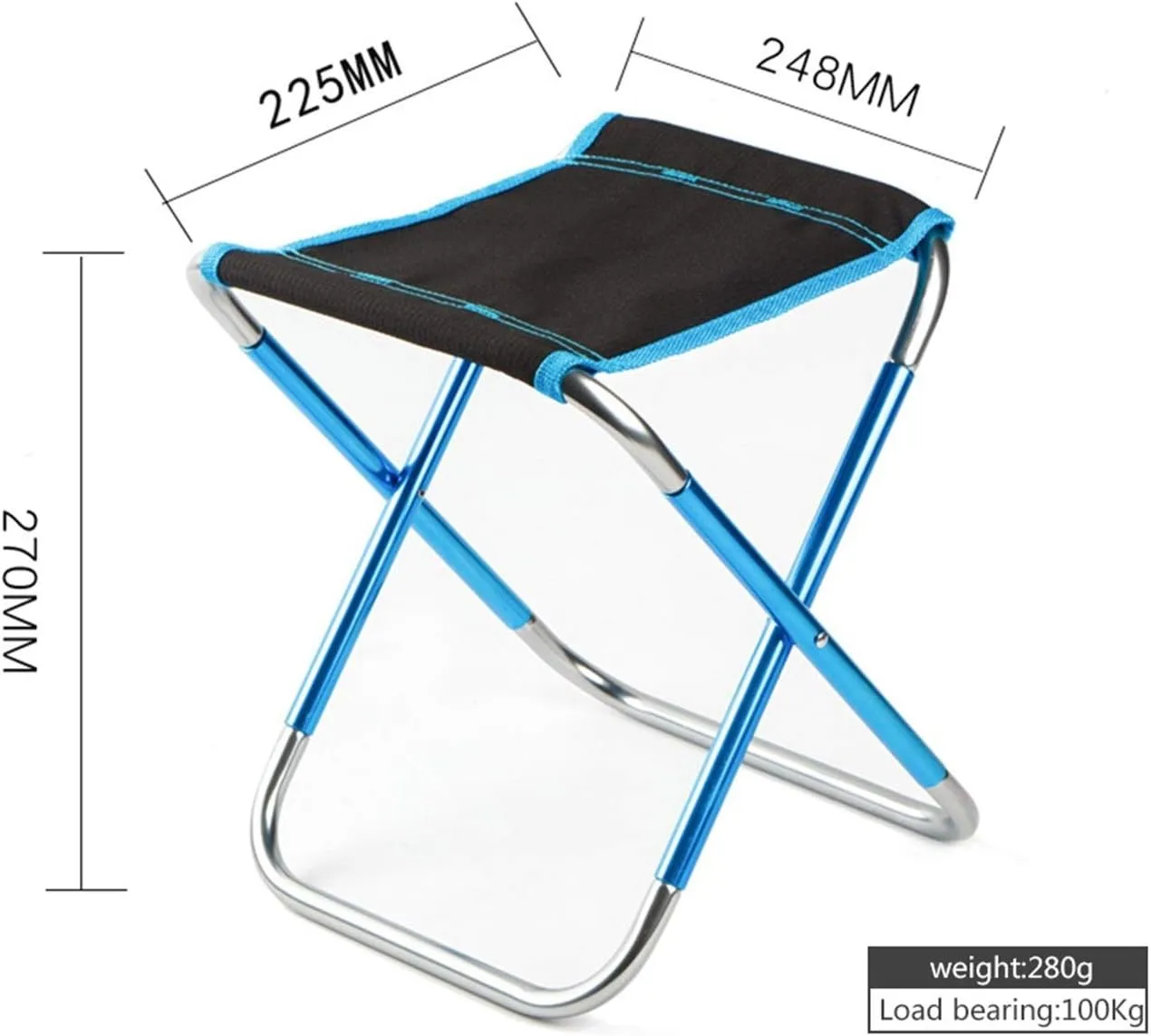 Camping Folding Chair Outdoor Ultralight Folding Stool Camping Fishing Chair Portable Party Beach Chair Folding Fishing Chair with School Bag (Color : Blue)